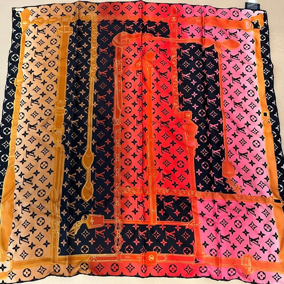 Louis Vuitton Monogram Carré Rising Confidential Scarf - Picture 6 of 7